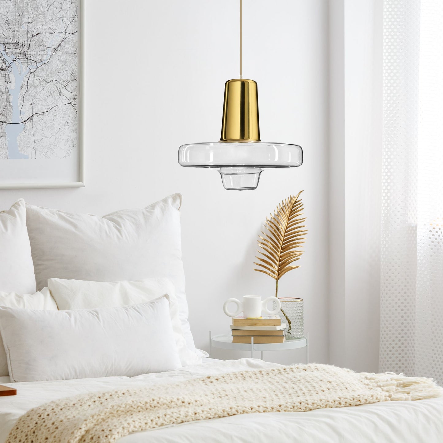 Lampă suspendată Metal Sticlă Aurie LED APP553-1CP 5