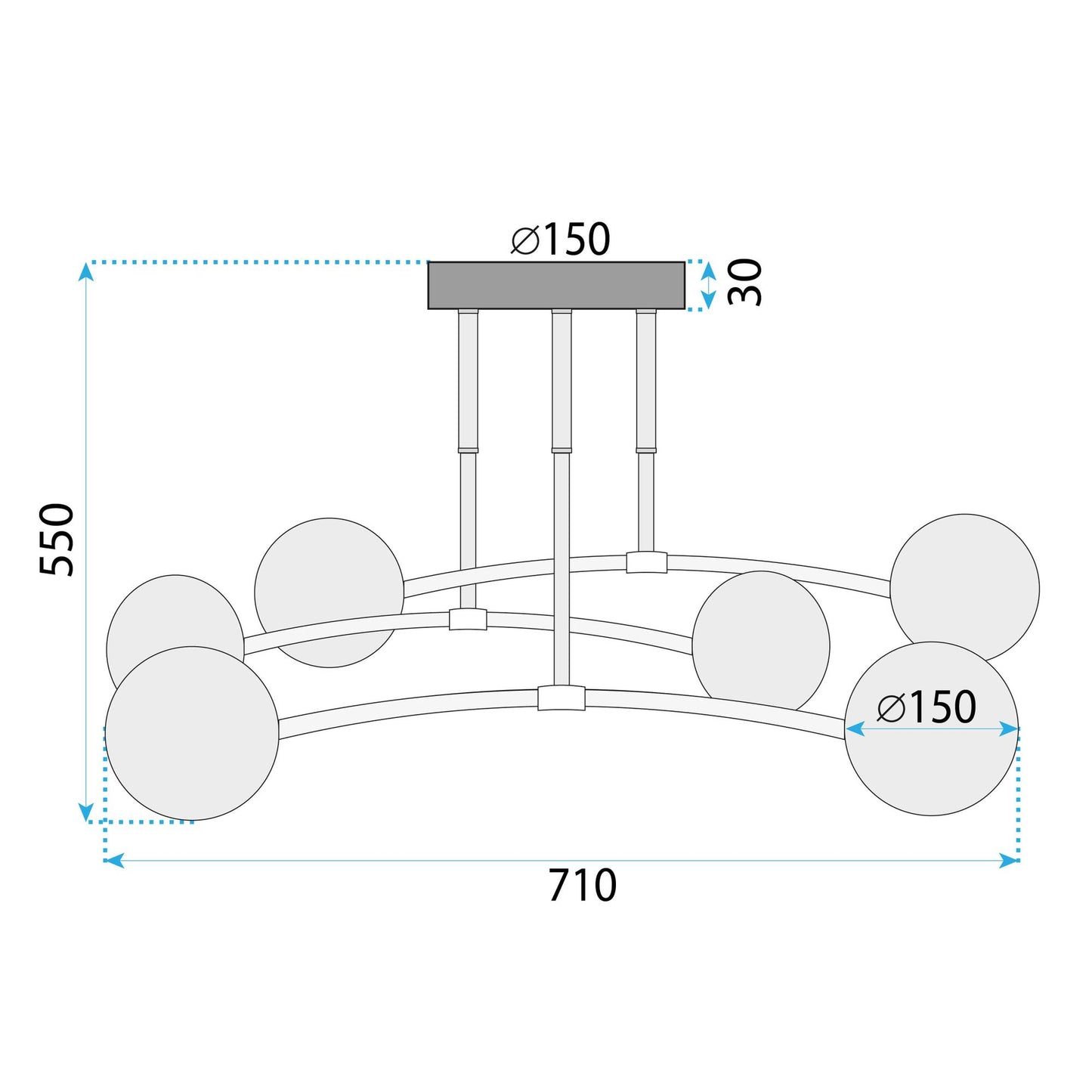LAMPA WISZĄCA SUFITOWA ZŁOTA APP1577-5C 7