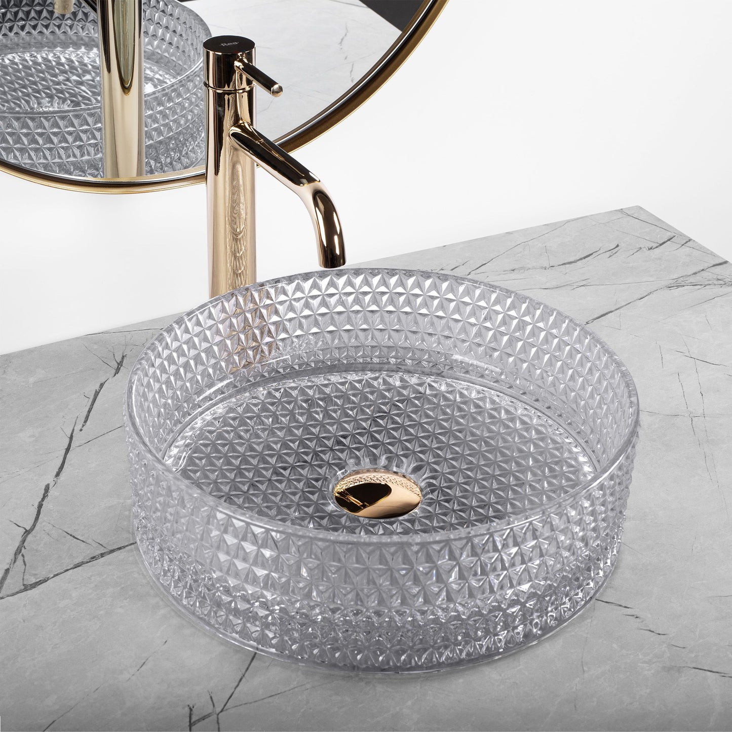 Lavoar pe blat Rea Cristal Light Grey 3