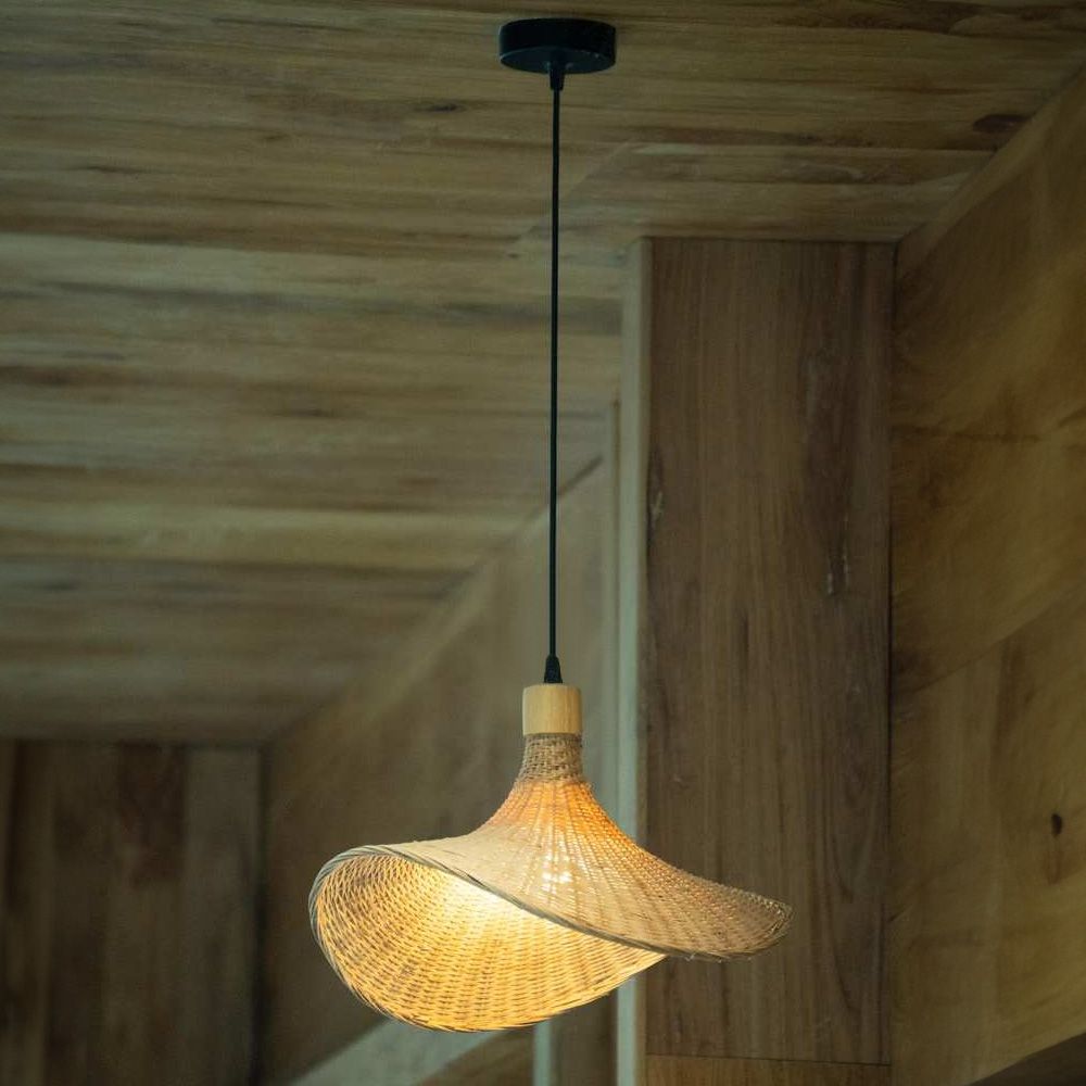 LAMPĂ SUSPENDATĂ DIN BAMBUS APP1642-1CP 30cm 11