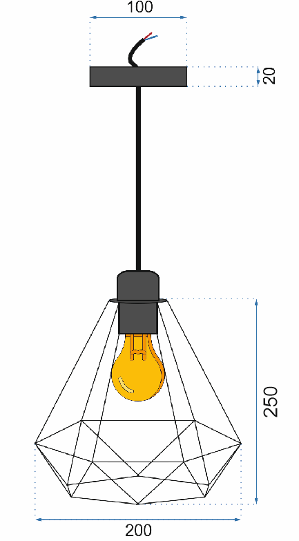 LAMPA SUSPENDABILA DIAMANT Light Gold 392197 7