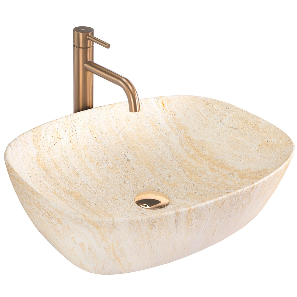 Lavoar pentru blat Rea Freja Travertine Matt 1