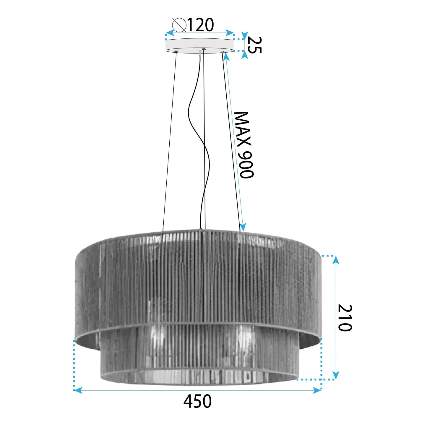 Lampă suspendată APP1837-1CP NATURE BLACK 5