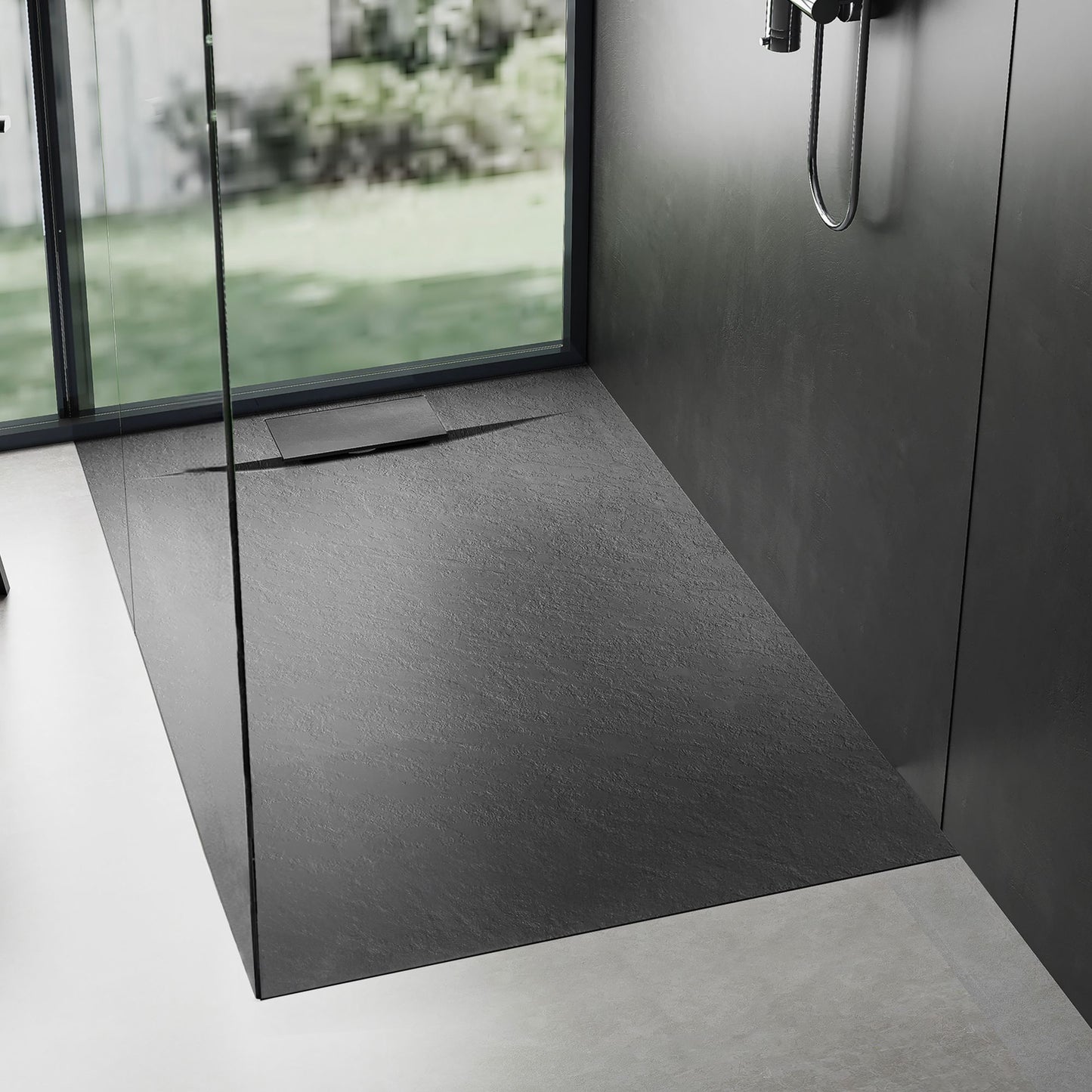 Cadita de dus Bazalt Black 90x120 2