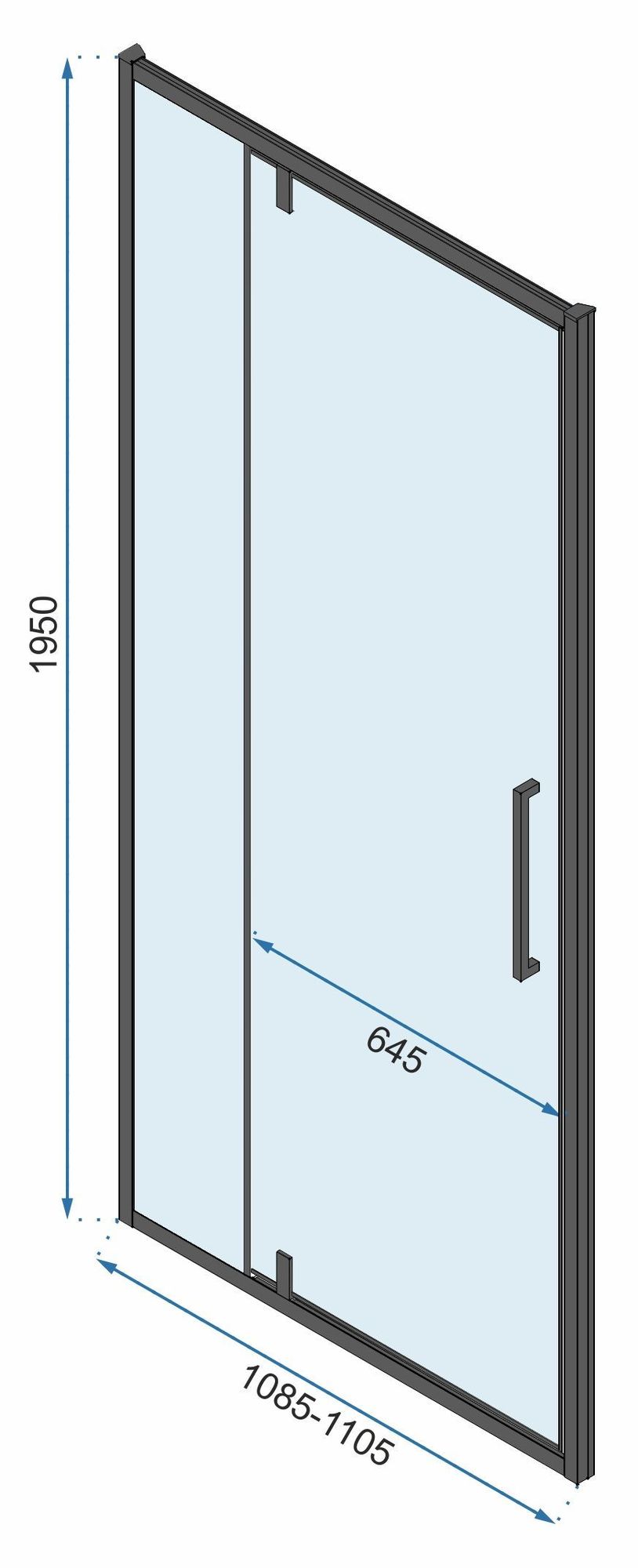 Cabina de dus De colt Rapid Swing Usa:100 x Perete:100 10