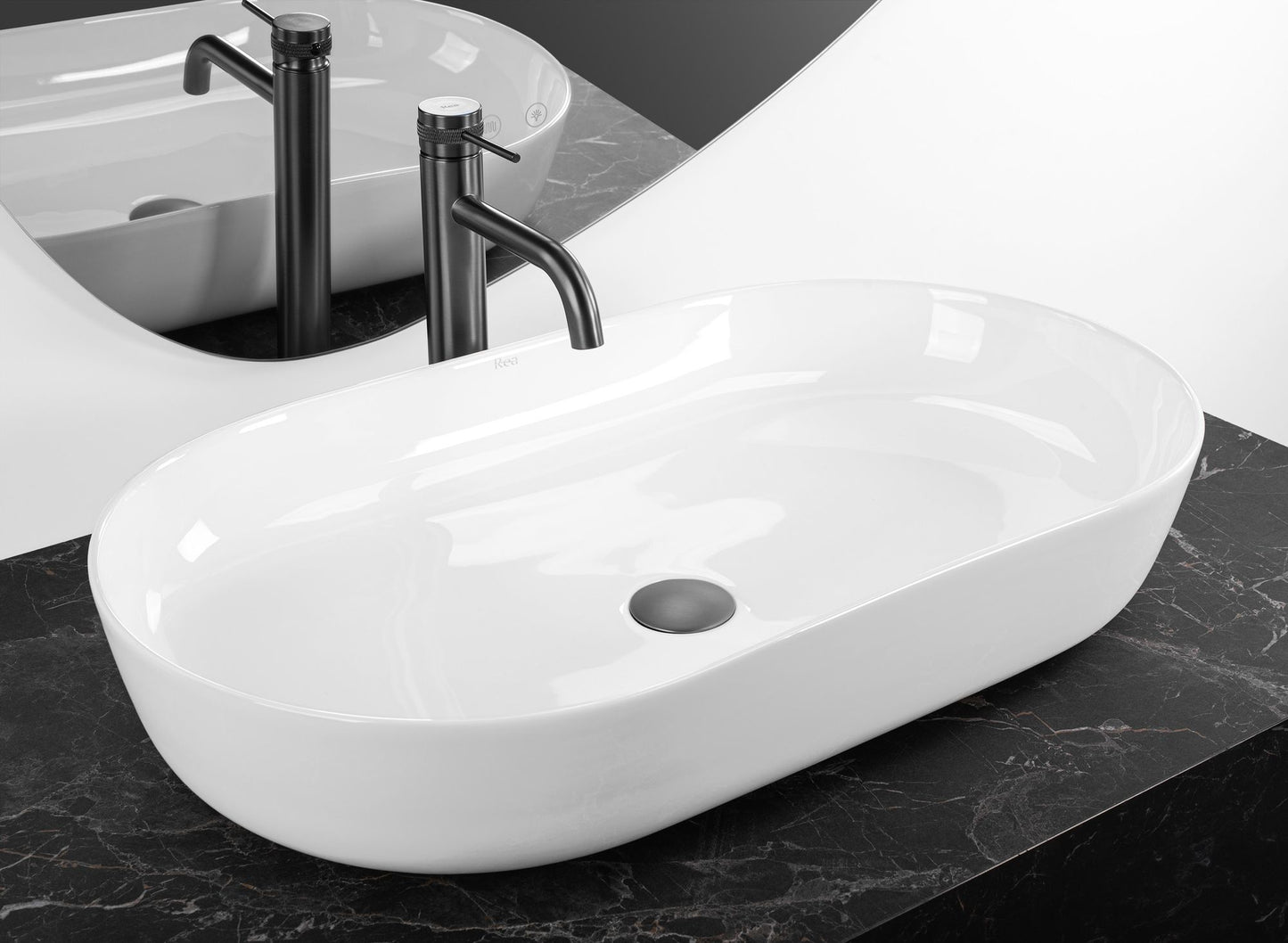 Lavoar ceramic pentru blat CLEO 71 alb - REA 2
