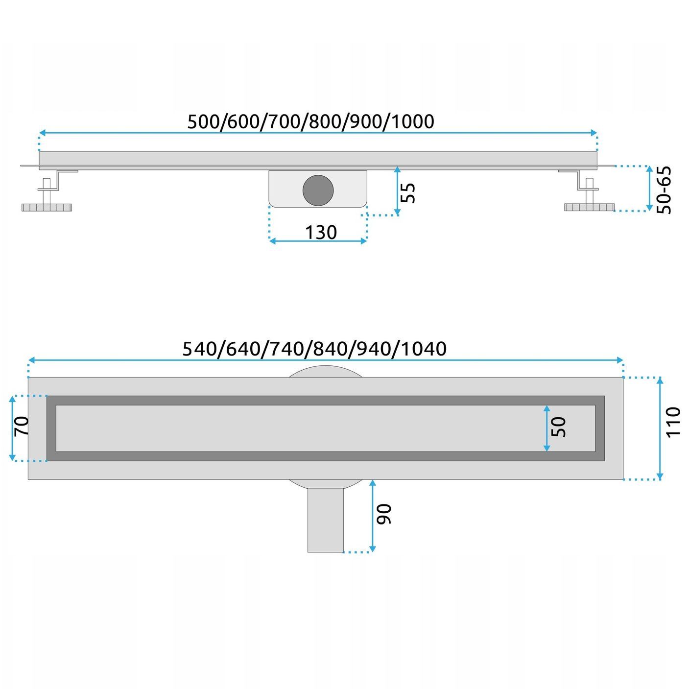 Rigola dus REA NEOX PRO Nickiel Brush 50 12