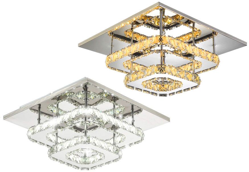 Plafoniera din cristal Plafond LED 24W Square APP409-C APP410-C Alb cald 3000K 12
