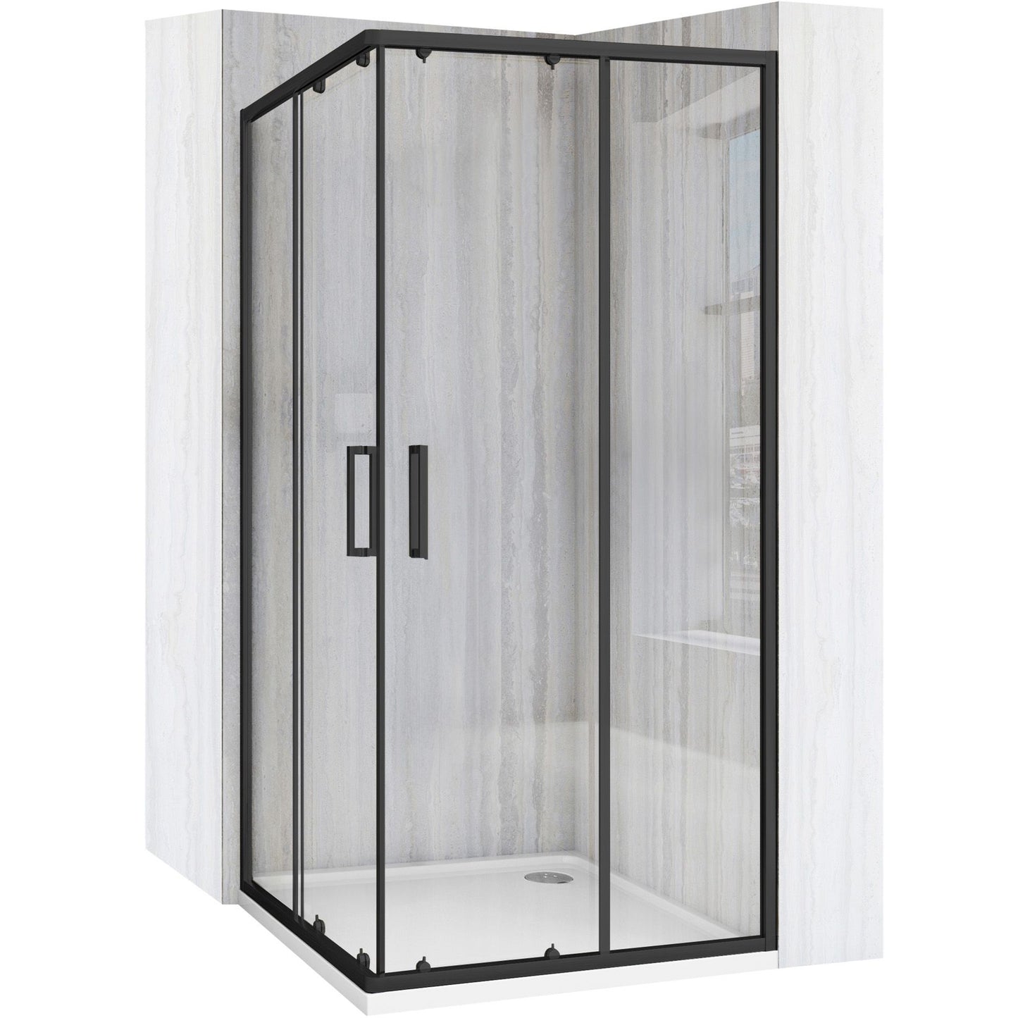Cabină de duș Rea City 90x90 cm Black fara cadita 1