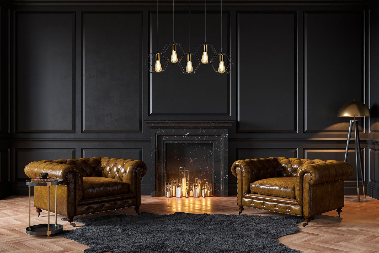 Lampă suspendată APP1133-5CP Black Gold 6
