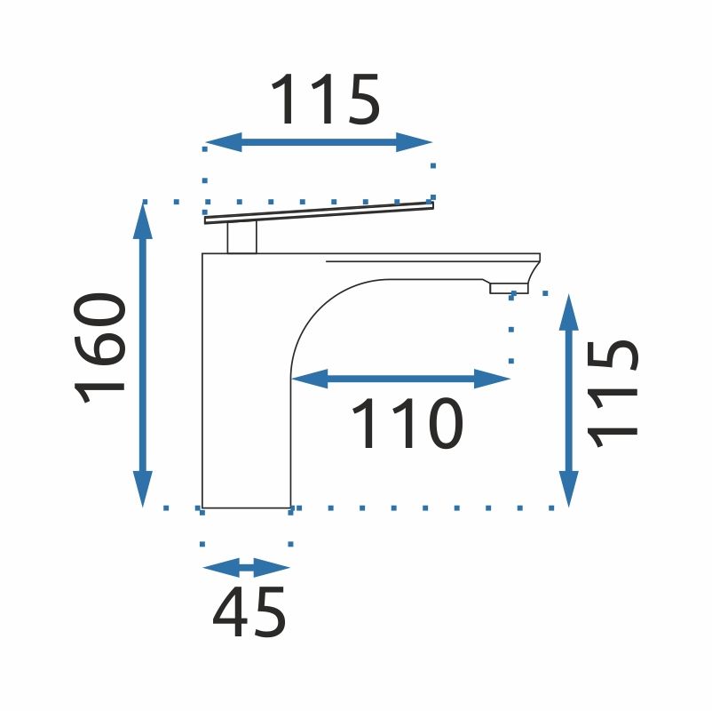 Baterie pentru baie Rea Berg Gold low 6
