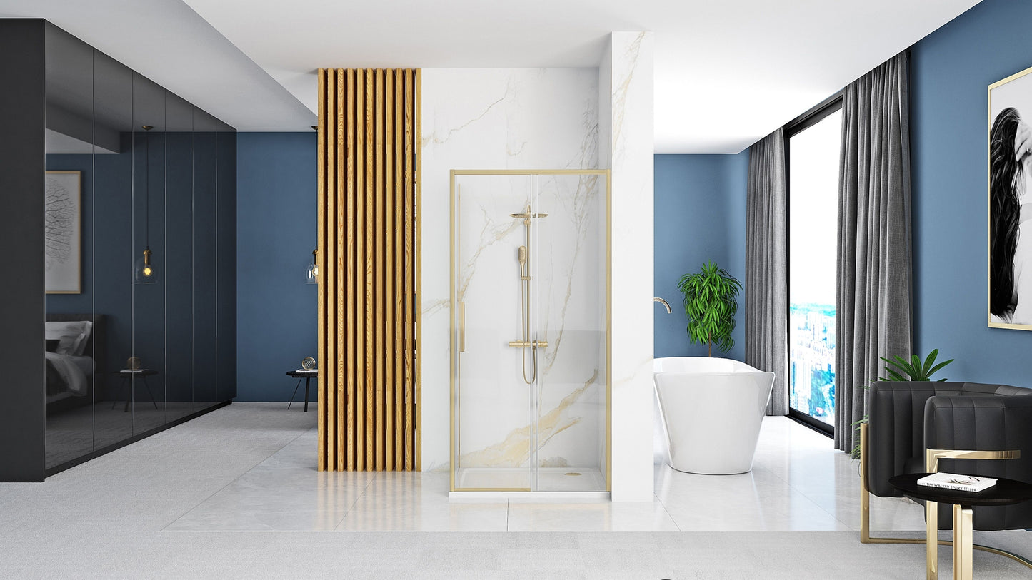 Cabina Dus Rapid Slide Gold Brush 160x100 13