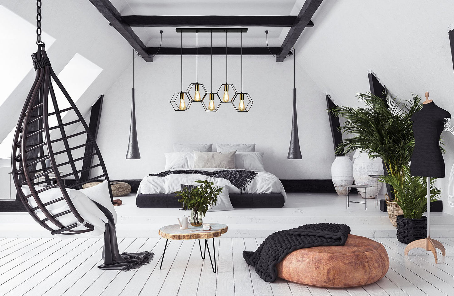 Lampă suspendată APP1133-5CP Black Gold 4