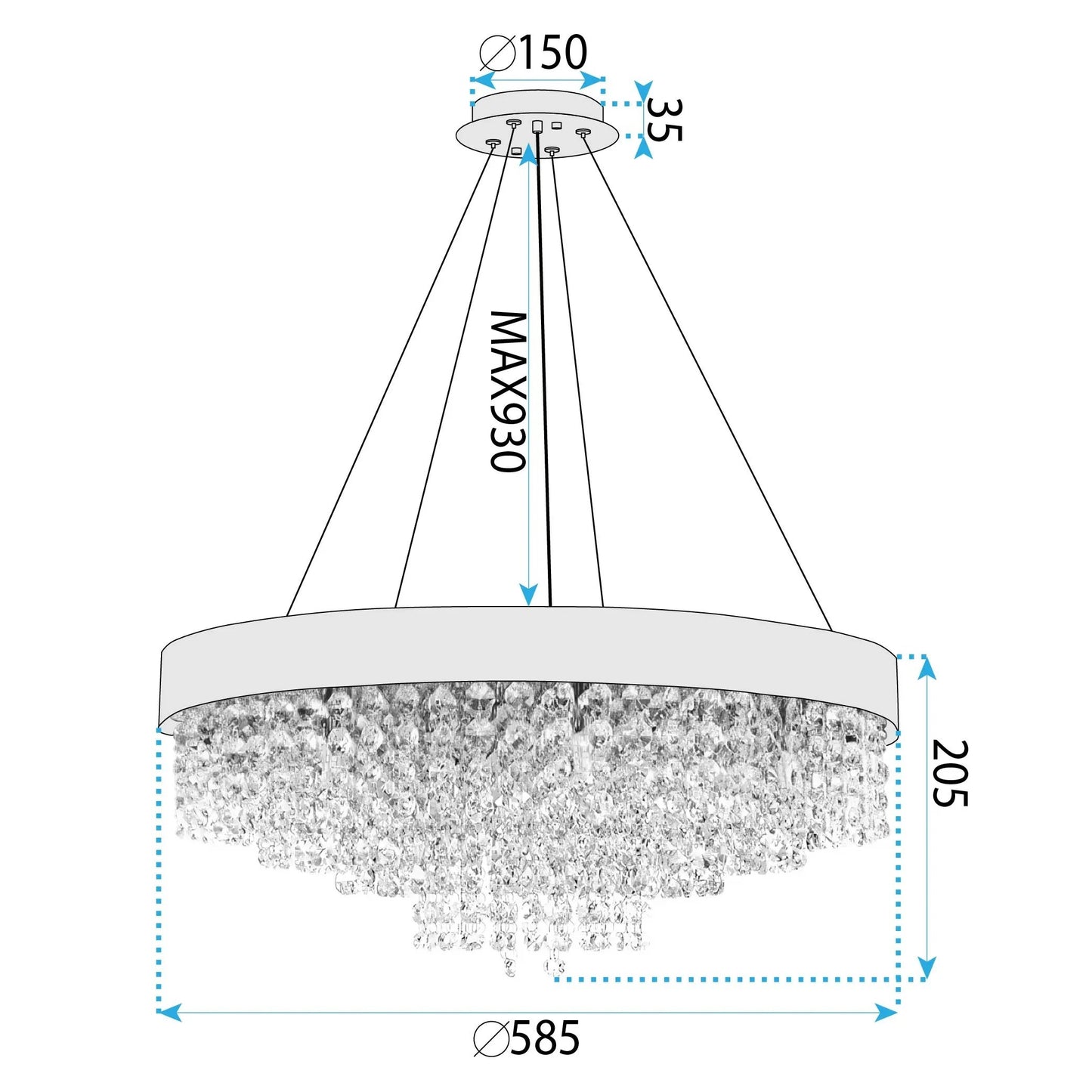 lampă suspendată APP1787-16CP 60 cm Gold 7