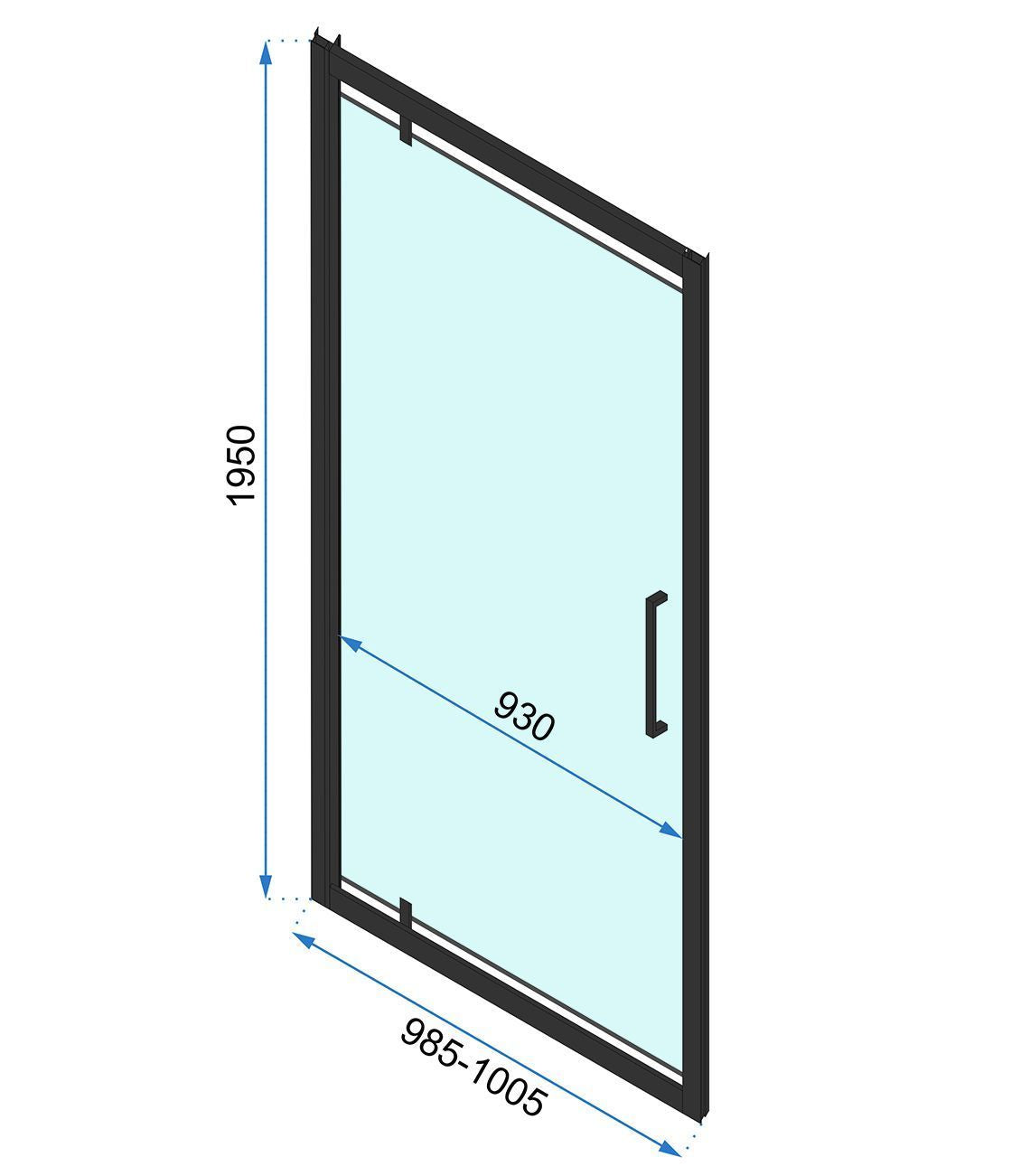 Cabina de dus De colt Rapid Swing Usa:90 x Perete:80 14