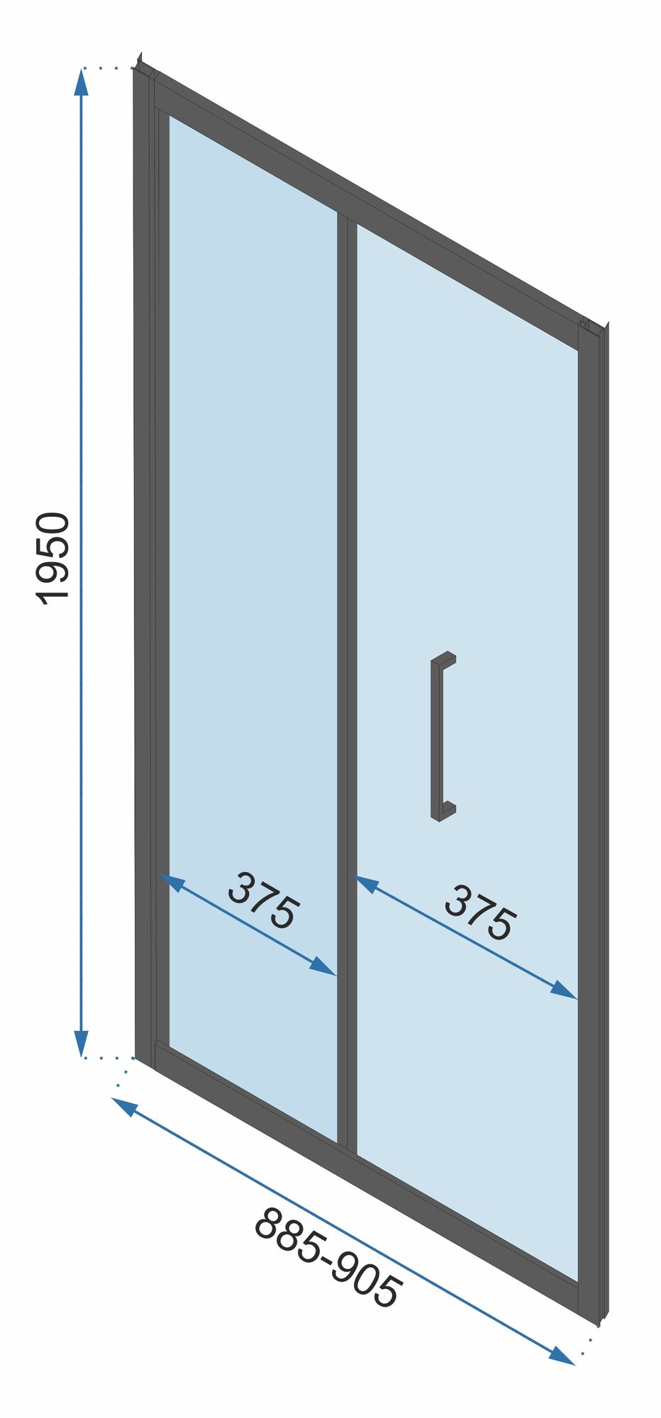 Cabina dus De colt Rapid Fold Usa:80 x Perete:80 7