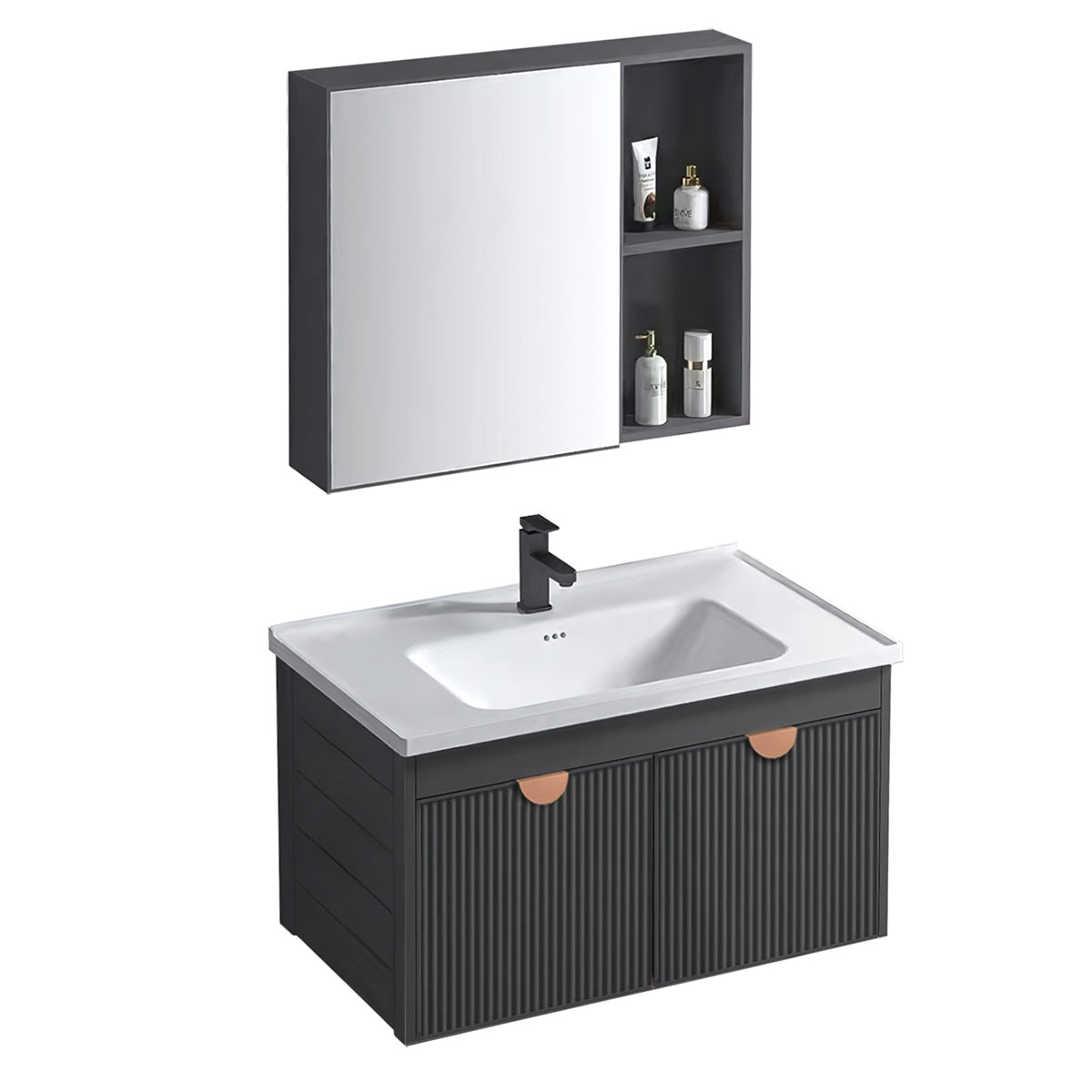 Set Mobilier De Baie Cu Lavoar Mario 60cm Grey 6