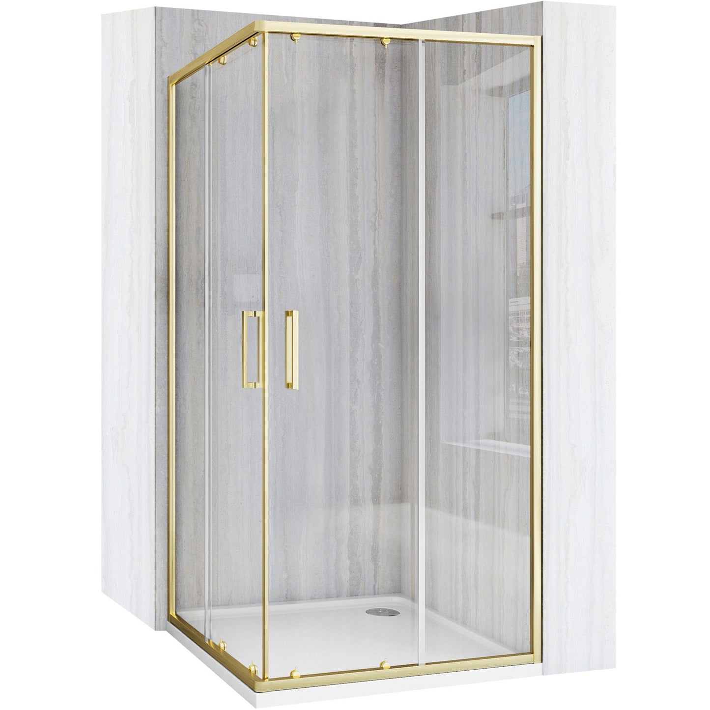 Cabină de duș Rea City 90x90 cm Gold cu cadita Savoy 1