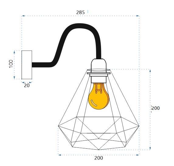 Lampa de perete Loft Auriu 392229 6