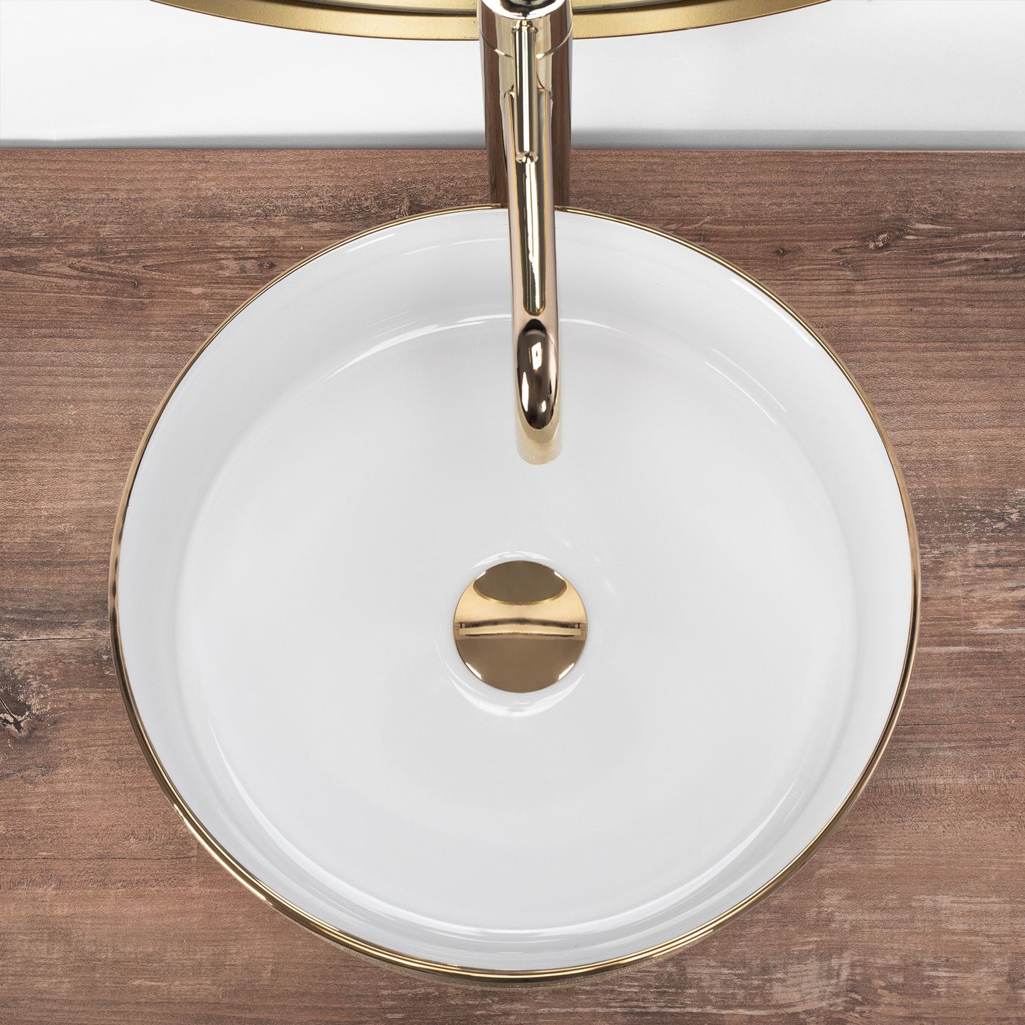 Lavoar pentru blat Rea Sami White Brush Gold 4