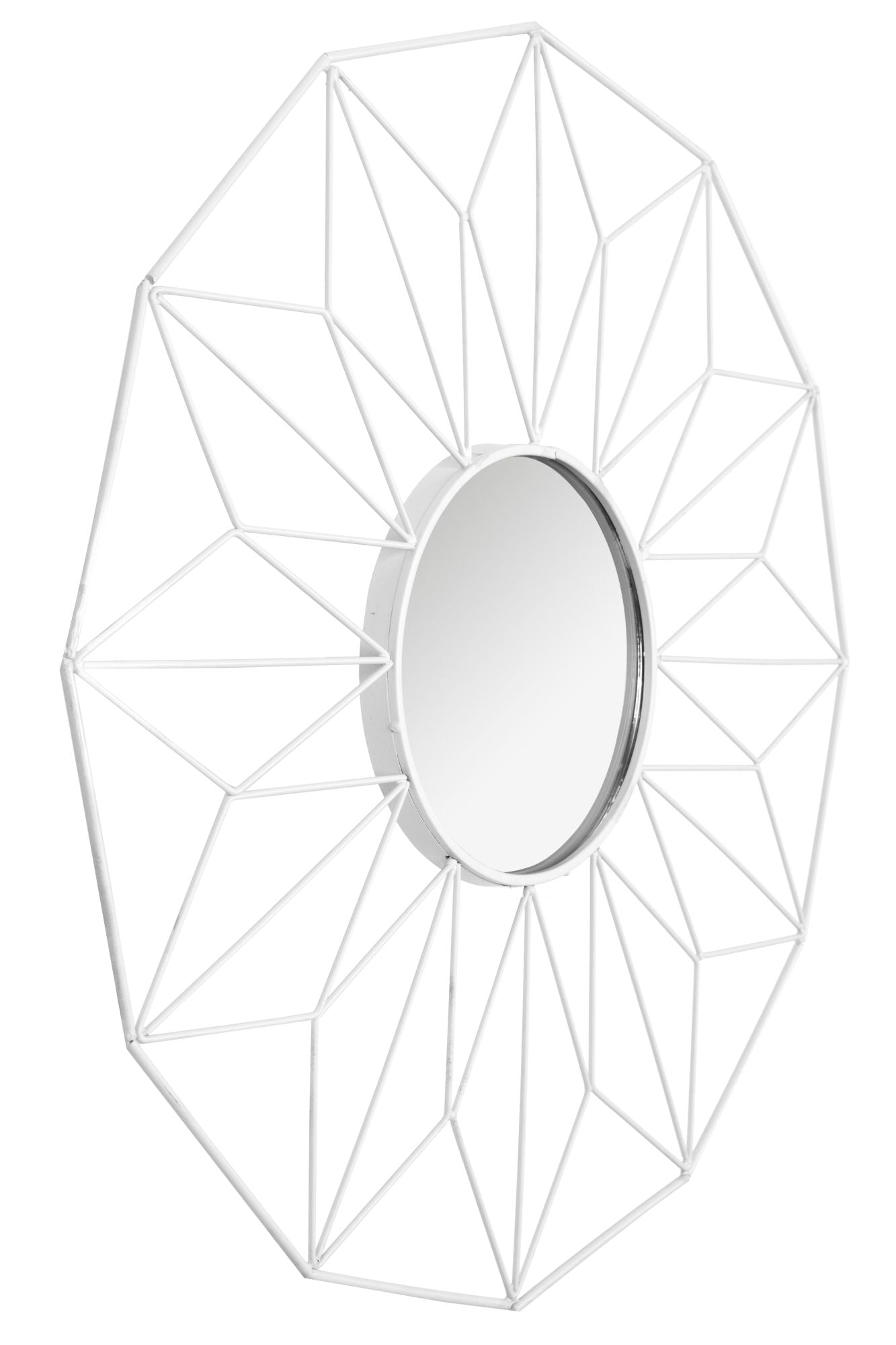 Oglindă Geometrică Albă 58 Cm 6
