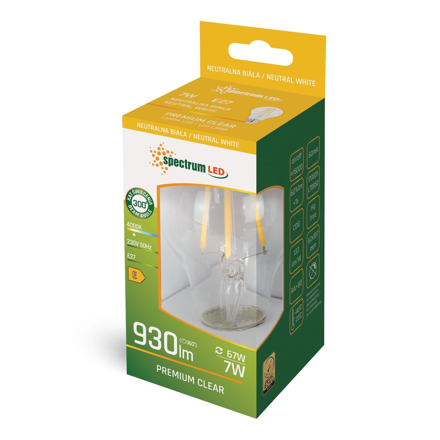 Bec cu LED Neutral GLS E-27 230V 7W COG WOJ+14600 2
