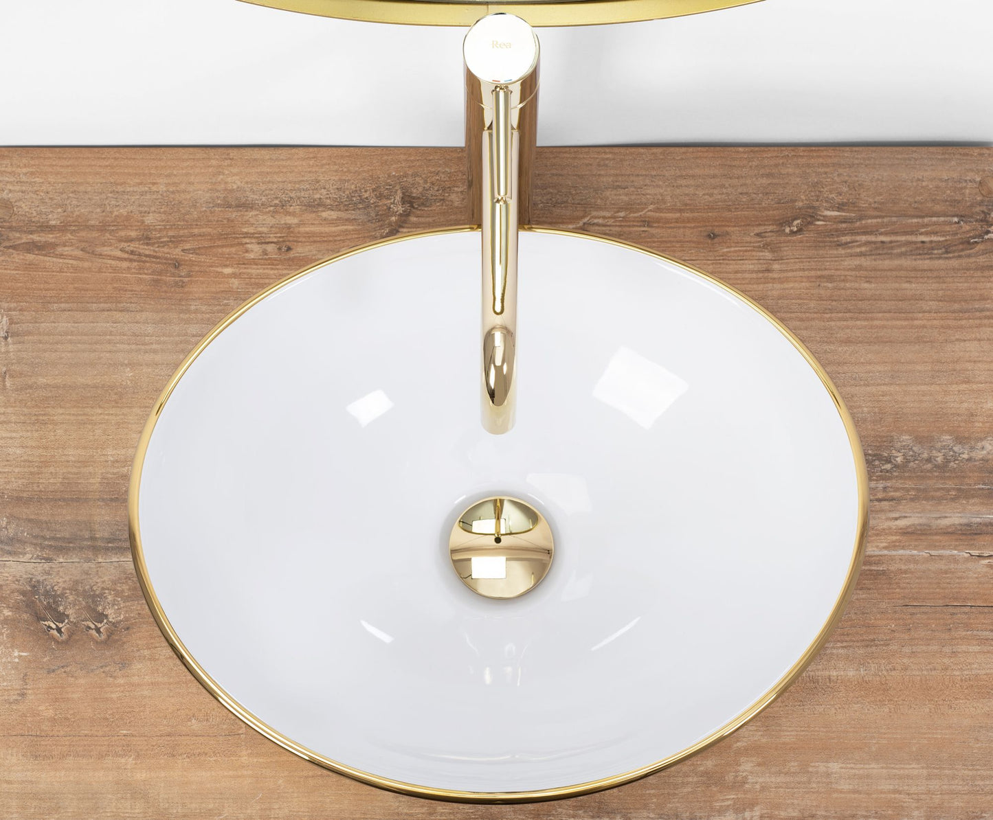 Lavoar pentru blat Rea Sofia Gold / Alb 4