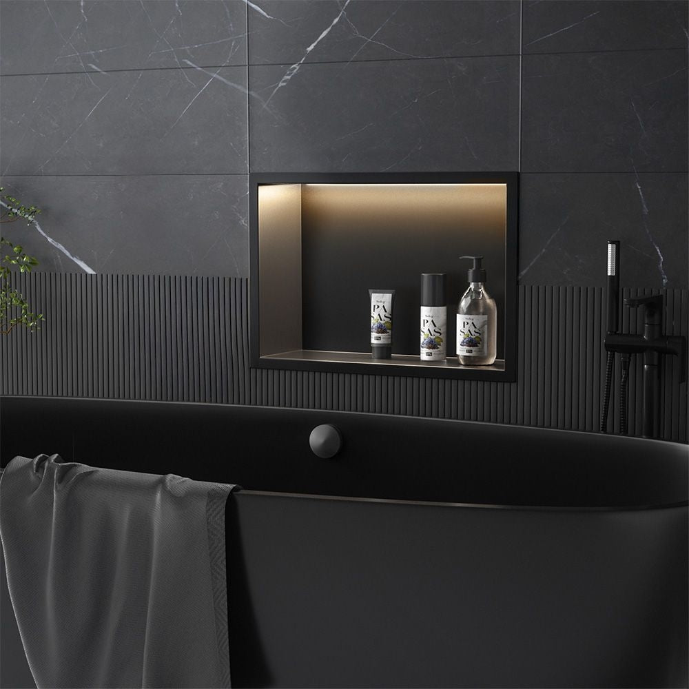 Raft Baie Incastrat Perete Led 30x45 Black 8