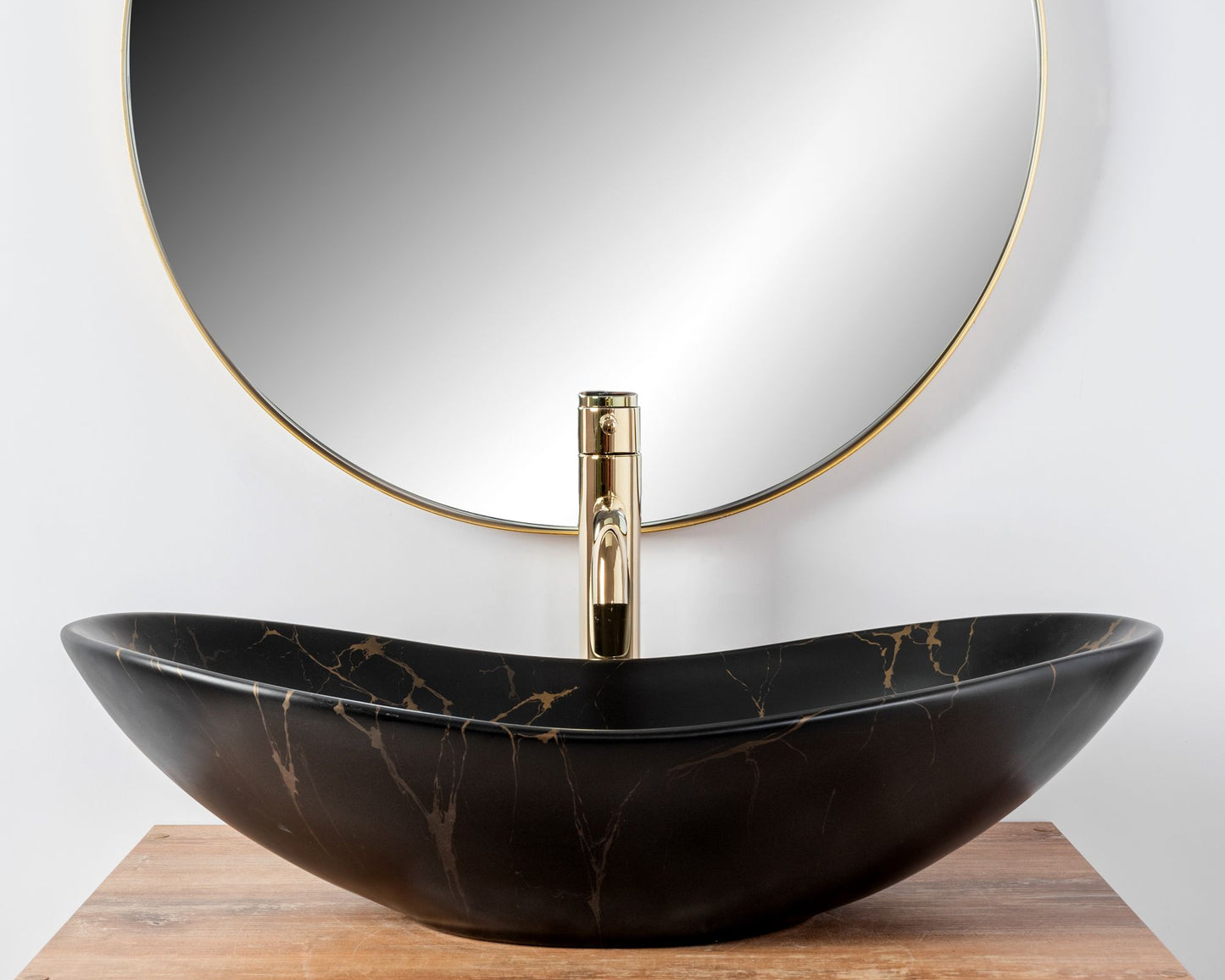 Lavoar pentru blat Rea Royal 60 Black Marble Mat 3