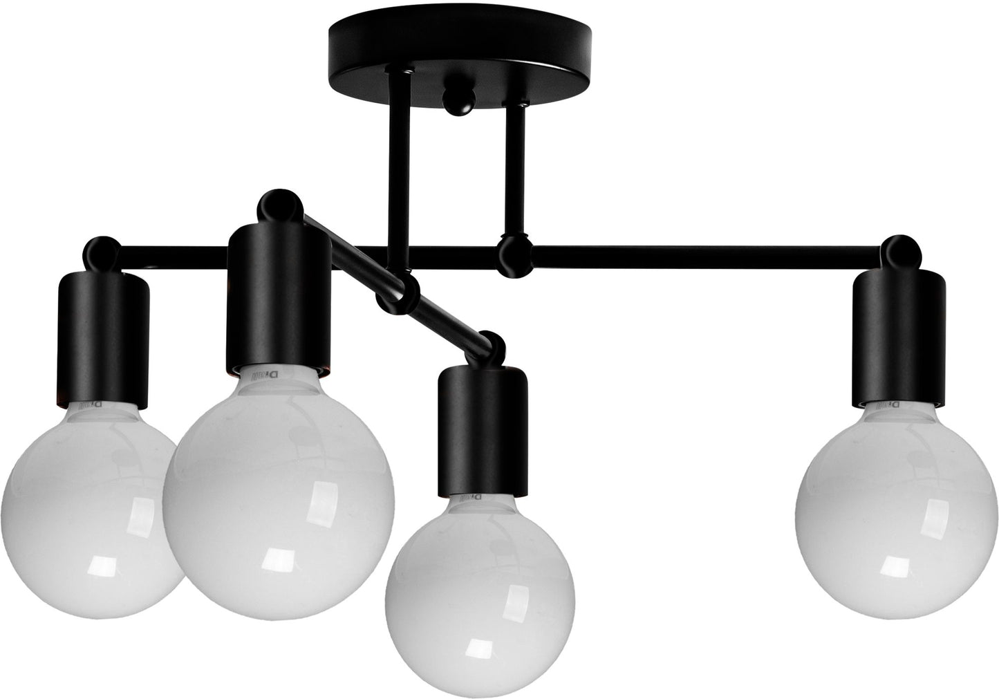 Lampa de tavan cvadruplă mată neagră 392200 1