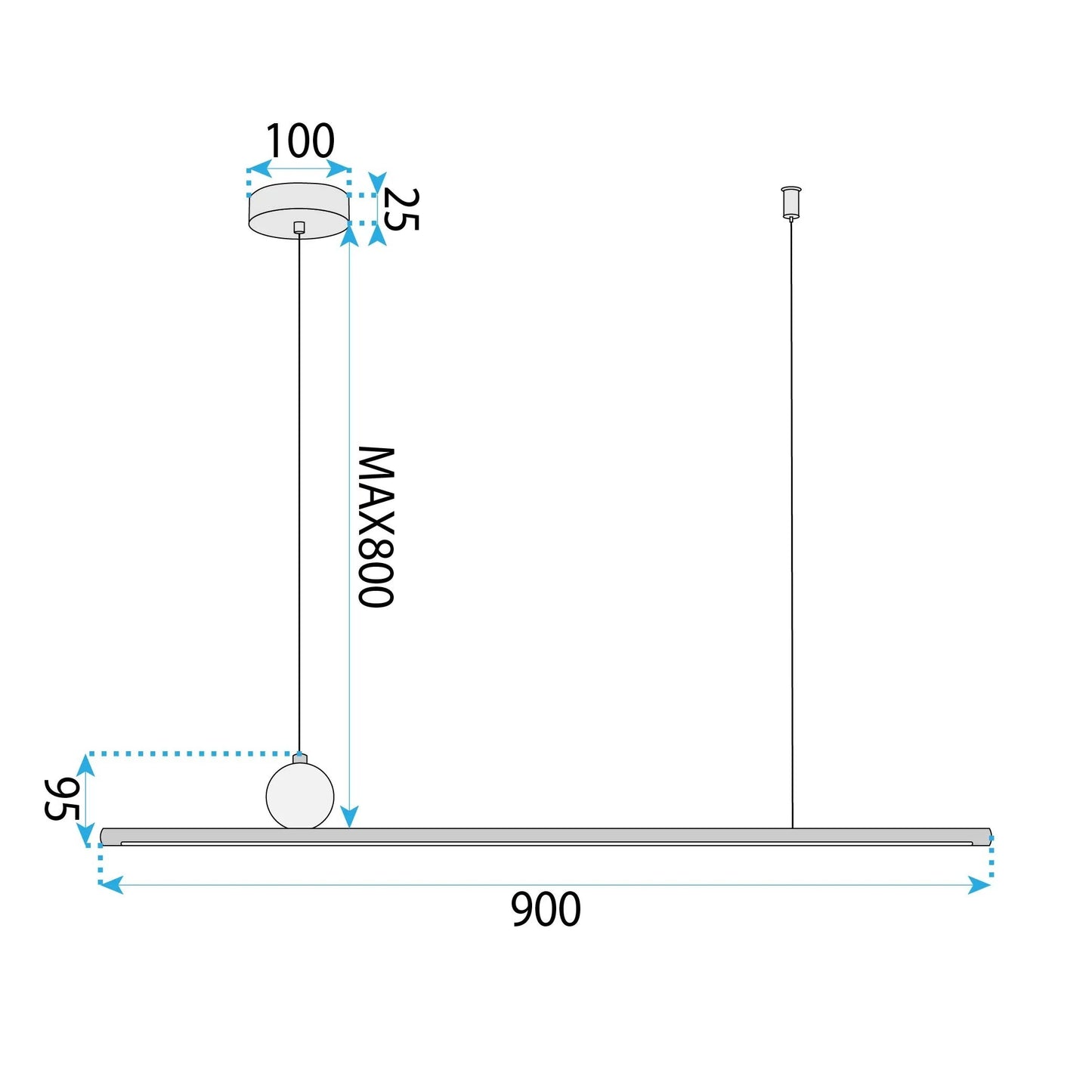 lampă suspendată LED APP1778-CP Brush Gold 8