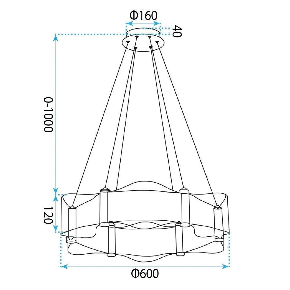 LAMPĂ DE TAVAN SUSPENDATĂ G151-CP GOLD 8