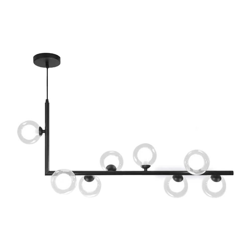 Lampă de tavan din sticlă industrială si metal, negru APP754-8CP 2