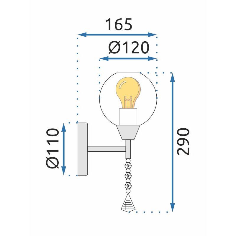 LAMPĂ DE PERETE STIL GLAMOUR APP716-1W E27 9