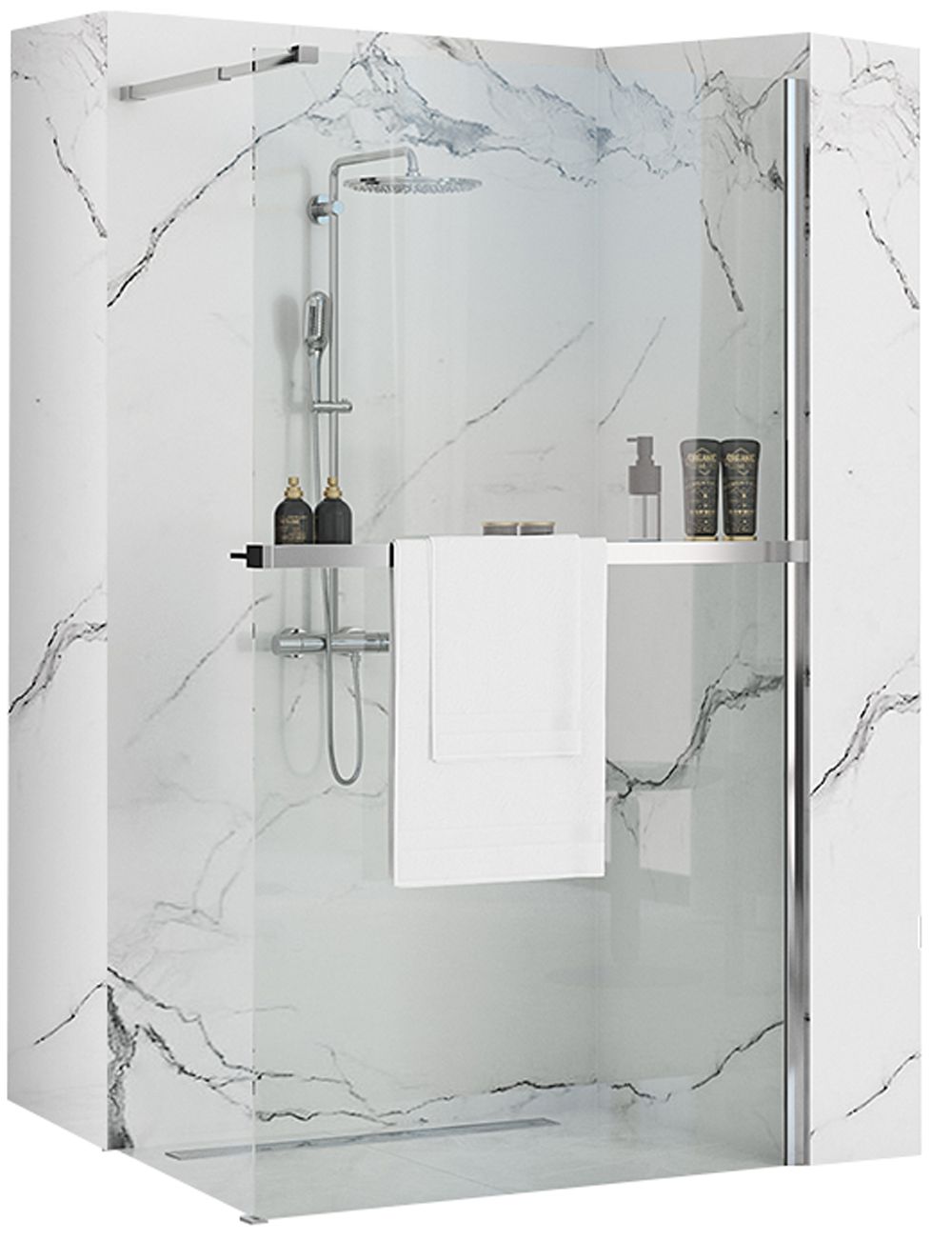 Panou de dus Rea Aero N 80 Transparent 1