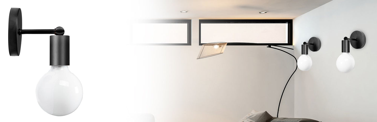Lampă de perete din metal Mat negru 392205 4