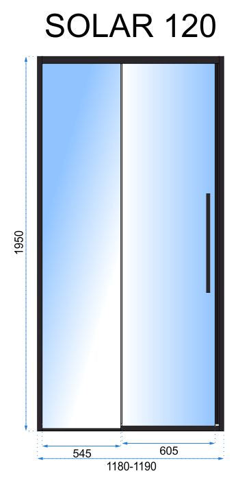 Usa pentru dus SOLAR BLACK MAT 120 5
