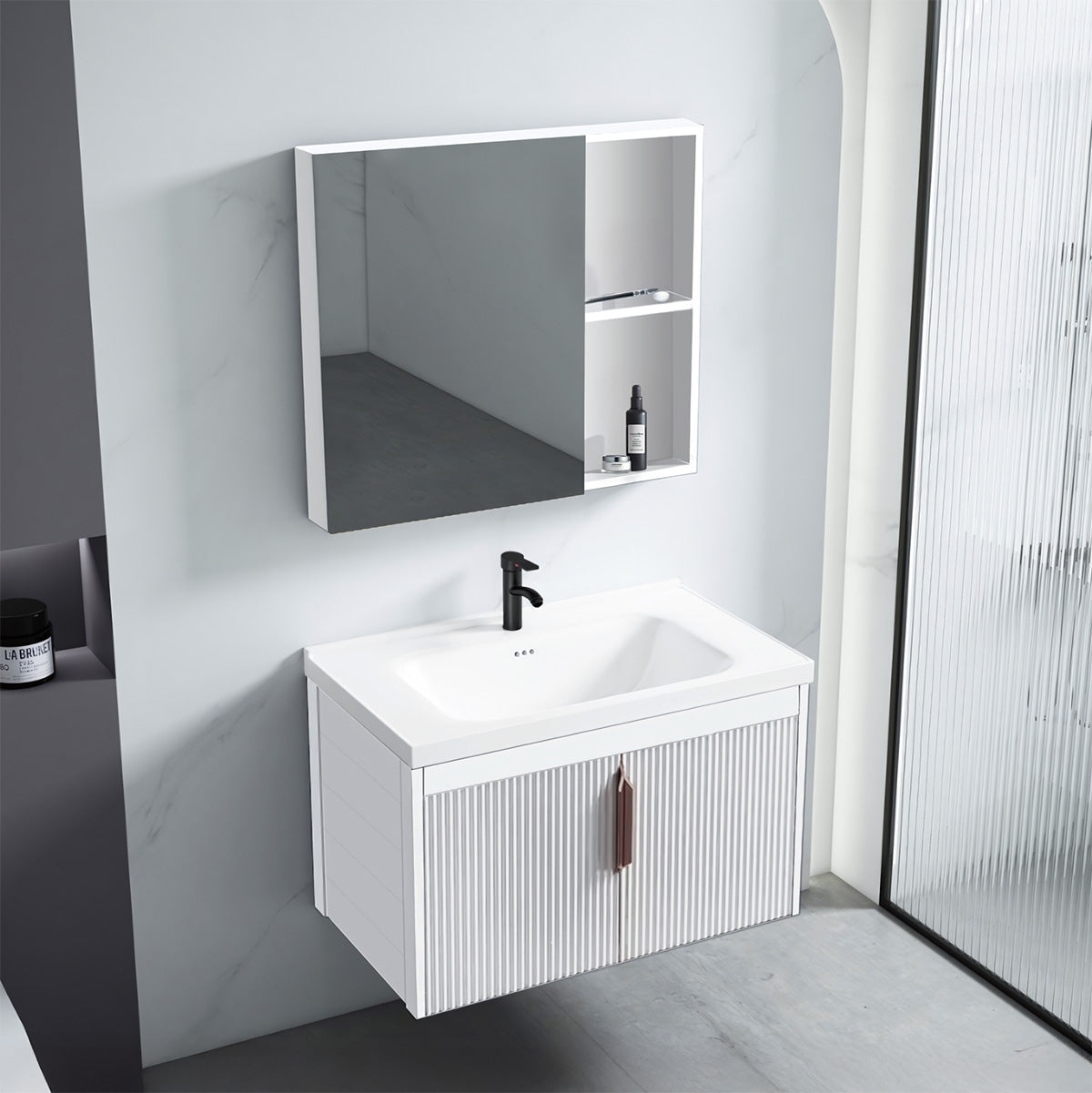 Set Mobilier De Baie Cu Lavoar Astor 60cm White 2