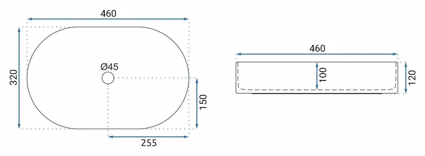 Lavoar ceramic pentru blat Rea Nadia 46 9