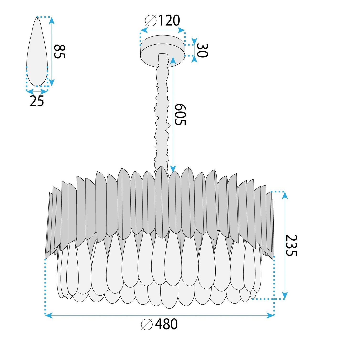 lampă suspendată APP1657-8CP Black 9