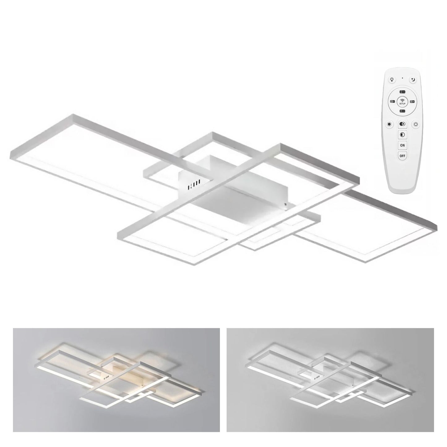 Plafoniera moderna LED + TELECOMANDA WHITE APP660 2