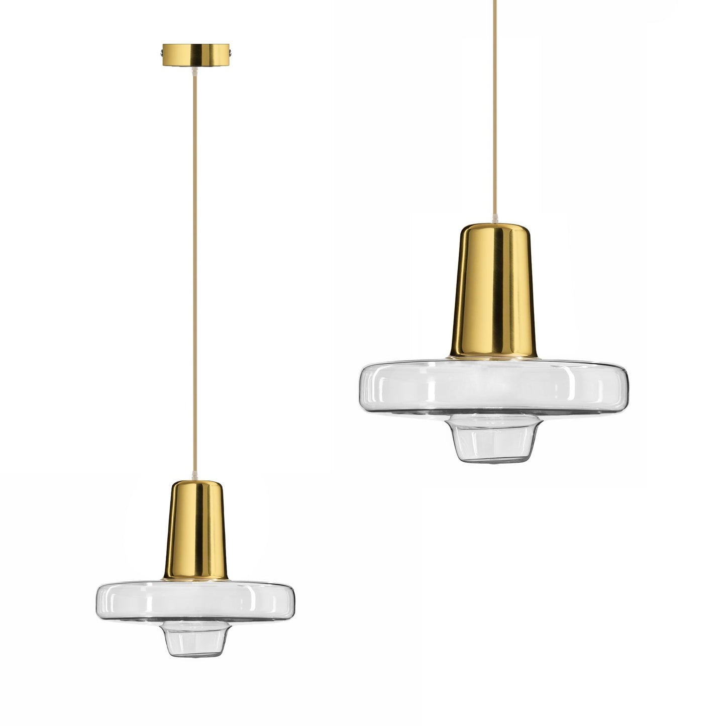 Lampă suspendată Metal Sticlă Aurie LED APP553-1CP 1