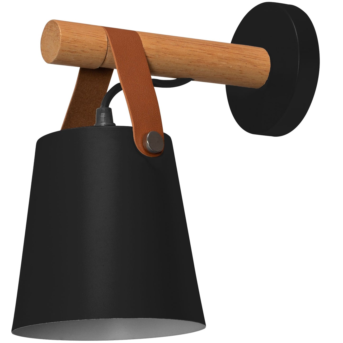 Lampă de perete din metal cu dungi negre APP466-1W Negru 2