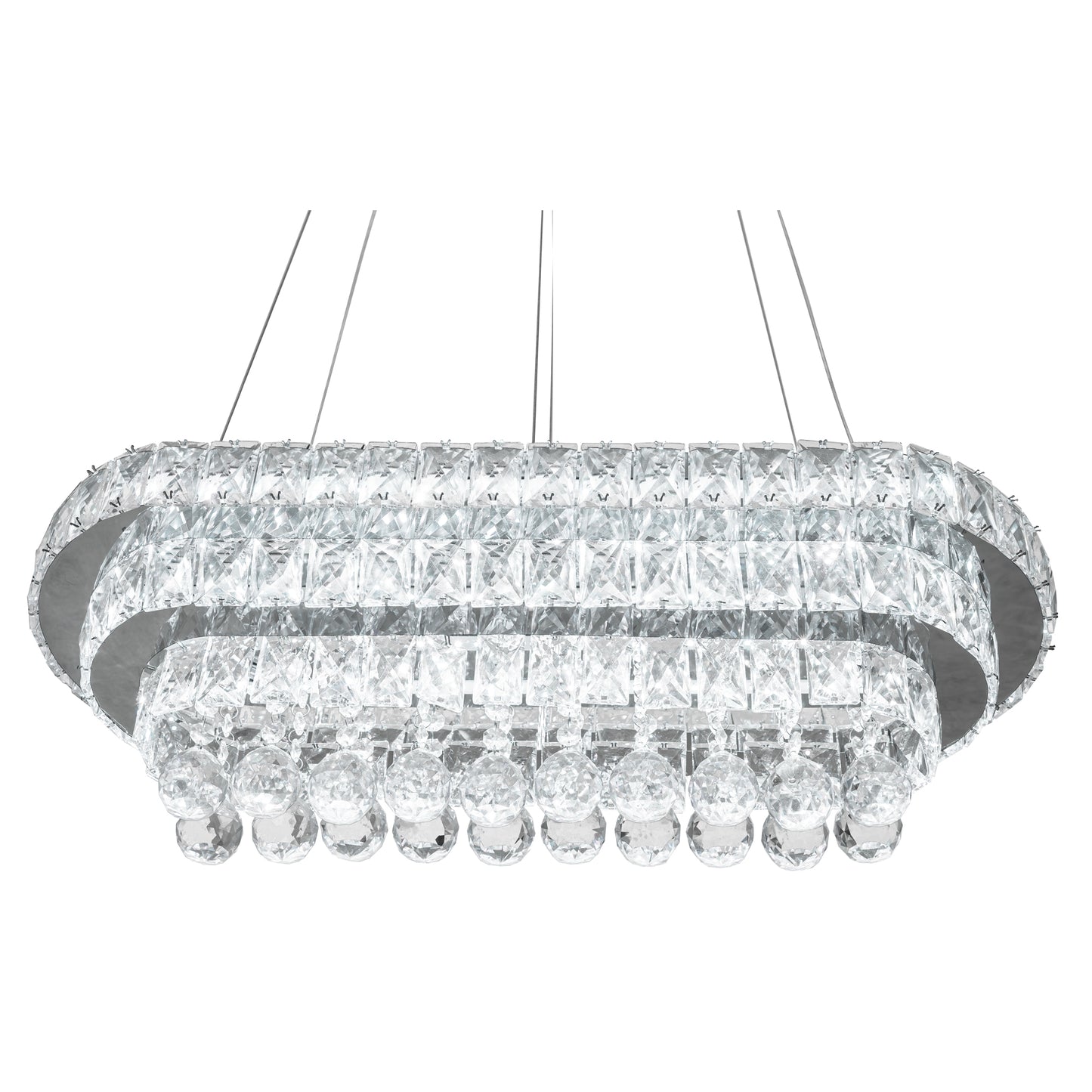 Lampă de tavan suspendată cristal LED 102W telecomandă APP417-CP 5