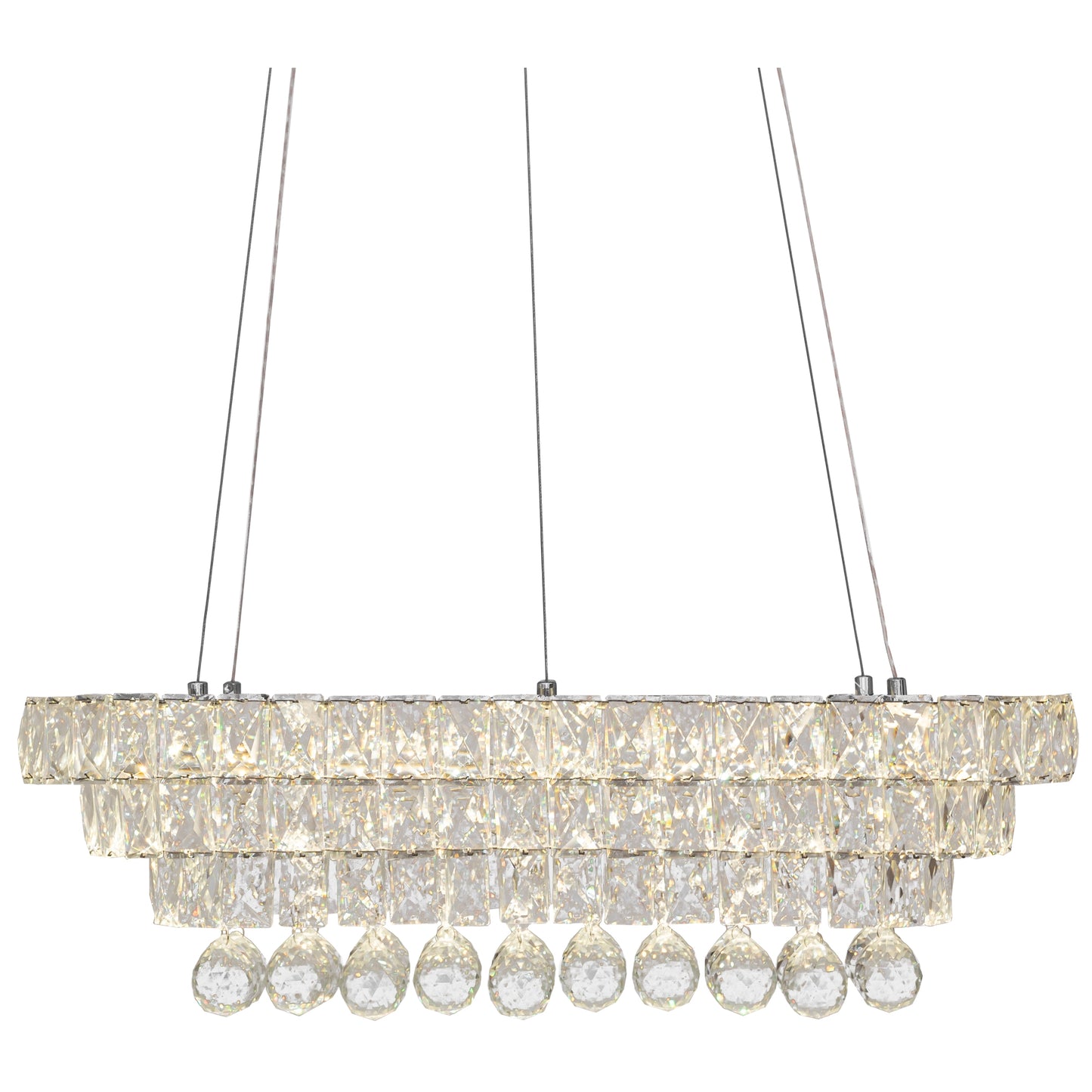 Lampă de tavan suspendată cristal LED 102W telecomandă APP417-CP 3