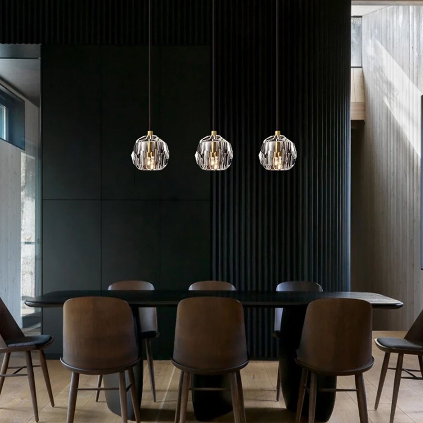 Lampă de tavan din cristal neagra APP588-3CPR 5