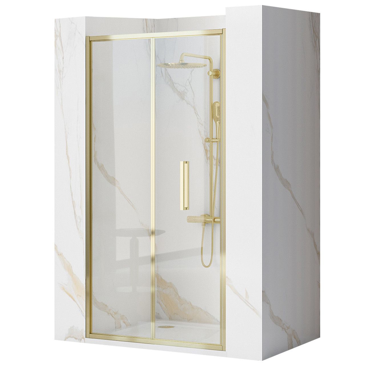 Paravan de dus REA Rapid Fold 90 Gold 1