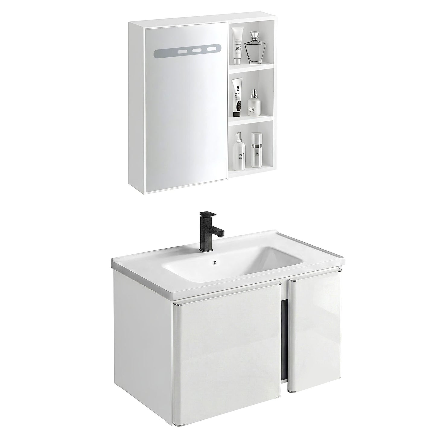 Set mobilier de baie cu lavoar Tula 60cm White 5