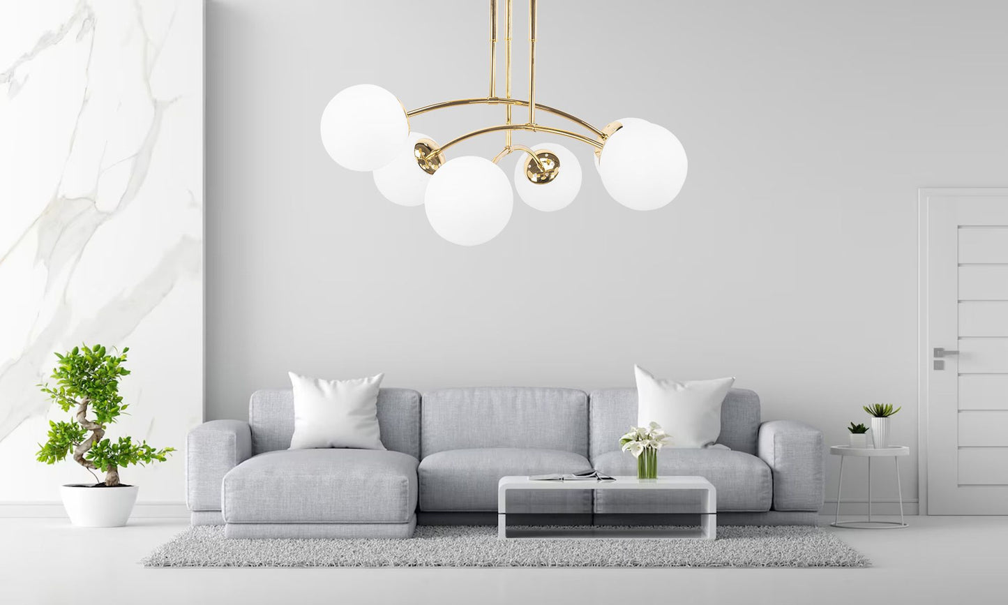 LAMPA WISZĄCA SUFITOWA ZŁOTA APP1577-5C 4