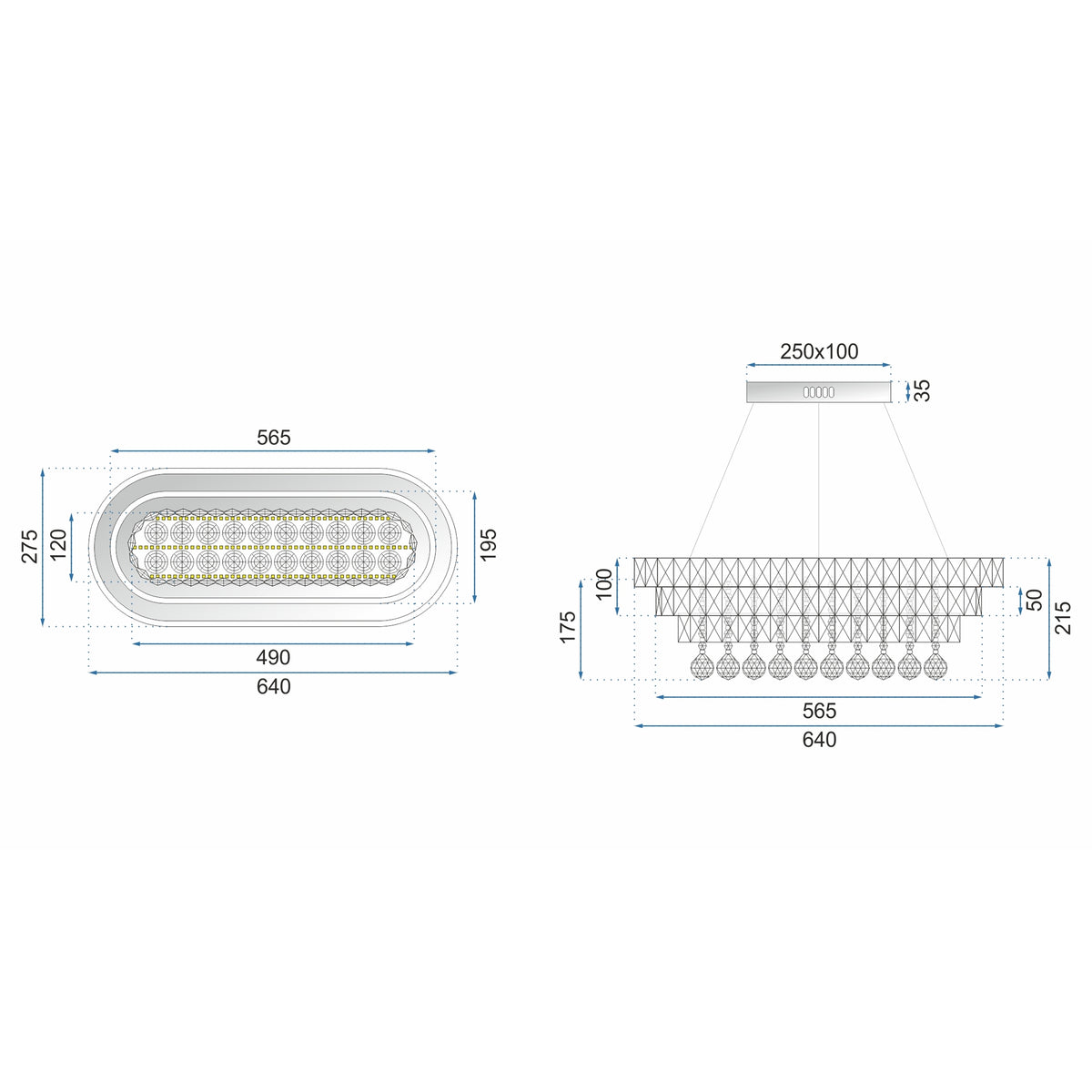 Lampă de tavan suspendată cristal LED 102W telecomandă APP417-CP 10